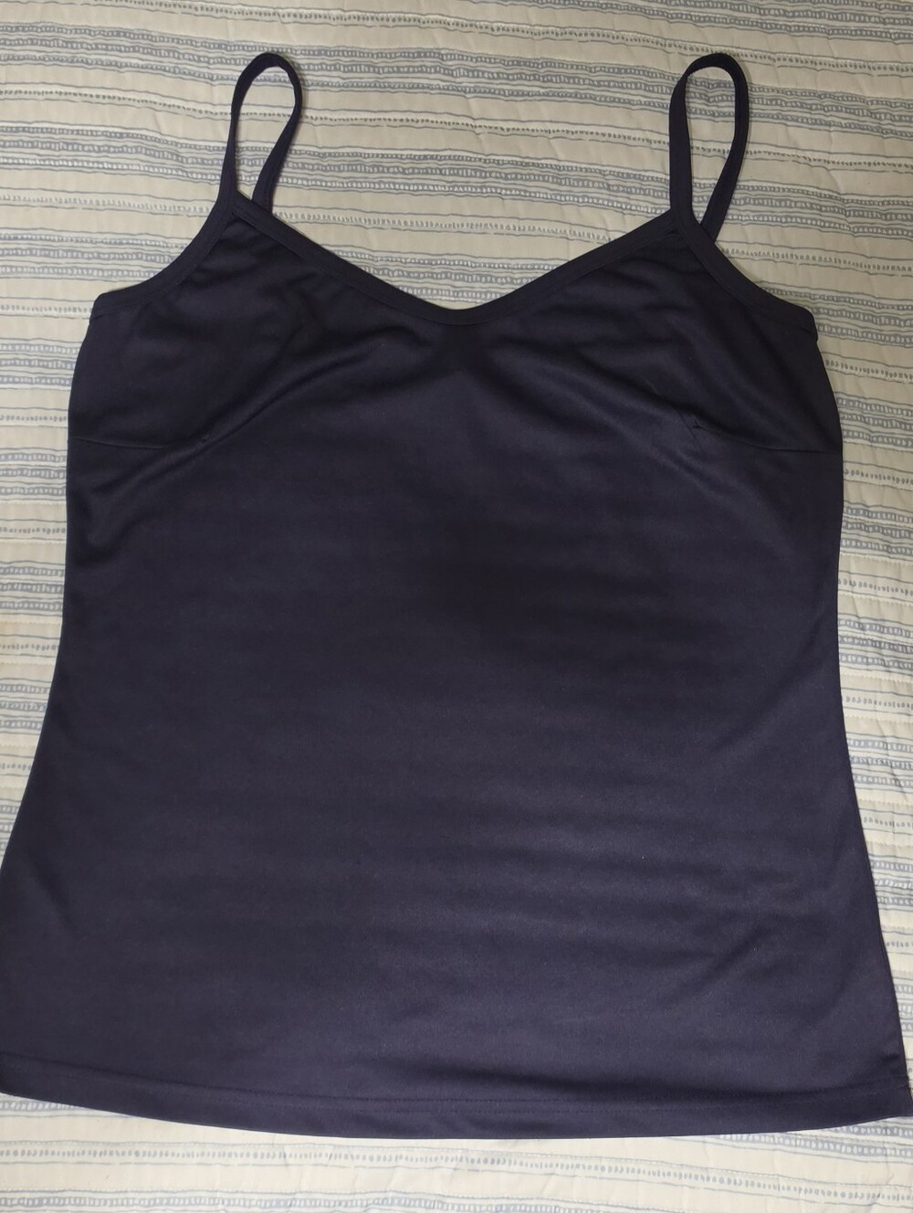 Women's tank cami camisole adjustable L XL purple eggplant polyester by Changes